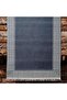 Cotton Rug 11 Navy Blue Tone Geometric Patterned Decorative Washable Woven Base Rug - 4