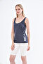 Athlete's Tank Top with Thick Straps, Chinese Print, Anthracite Color