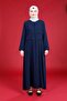 Navy Blue Ribbed Zippered Ferace - Eliz 3761