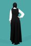 Black Sleeveless Hijab Dress and Blouse Set - Lace Detailed 4118 - 3
