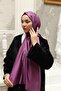 شال أسود مزدوج الجوانب 100% حرير بنفسجي - 4