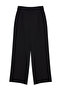 Black Wide Leg Pleated Woven Fabric Trousers Twoss21Pl0189 - 6