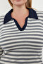 Navy Blue Camisole 100% Cotton Knitted Plus Size Blouse - 4