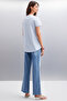 Samantha Women's 100% Organic Cotton Comfort Fit Long Back Basic Knitted Blue T-Shirt - 5