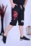 Man Font Printed Wide Leg, Pocketed Boy's Capri - 3