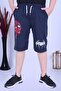 Man Font Printed Wide Leg, Pocketed Boy's Capri - 2