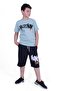 Hicet Hunk Printed Boys' Short Sleeve Double Pocket Mint Green Summer Suit - 4