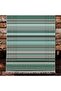 Cotton Rug 21 Green Background Striped Patterned Decorative Washable Woven Base Rug - 2