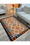 Cotton Series Mustard Tones Border Patterned Decorative Woven Base Rug - 2