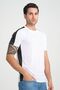 White Mesh Detailed Crew Neck Short Sleeve Slim Fit Basic