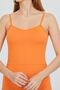 Light Orange Rope Strap Slit Slim Fit Dress - 2