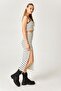 Ecru Striped Cotton Strappy Crop Skirt Set - 5