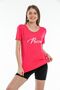 Pack of 2 Fuchsia Oval Collar Printed T-Shirts - 2