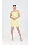 Light Yellow Ottoman Narrow Fit Mini Dress - 4