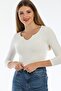 Ecru Collar Detailed Blouse Slim Fit