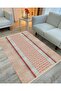 Cotton Series Brown Tones Antique Ethnic Stripe Patterned Decorative Woven Base Rug - 2
