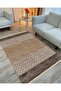 Cotton Series Brown Tones Diamond Antique Authentic Patterned Decorative Woven Base Rug - 3