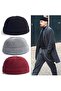 Solid Color Short Beret Hipster Beret Skullcap Beanie Leon Beret Hip Hop Beret (Red) - 2