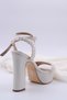 İsabella Platform Heeled Bead Detailed Pearl White Women's Shoes - 5
