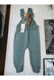 Teddy Bear Buttoned Baby Kids Knitwear Salopet Mint
