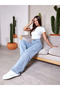 BUCHA JEANS LONG LENGTH HIGH WAIST STRAIGHT FIT JEAN PALAZZO - 5