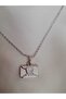 Silver Color White Heart Mini Letter Necklace - 2