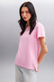 Samantha Women's 100% Organic Cotton Comfort Fit Long Back Basic Knitted Pink T-Shirt - 3