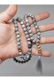 108-Bead Grey Jasper Tibetan Style Handmade Mala Necklace (51388) - 2
