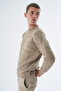 Men's Mink Crew Neck Linx Diamond Patterned Wool Knitwear Knitted Sweater Trist-5332 - 4