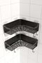 Bathroom Corner Adhesive Bathroom Shelf, 2-Piece Bathroom Organizer, Shower Shelf Organizer Shampoo Holder, Plastic - 2