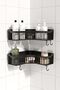 Bathroom Corner Adhesive Bathroom Shelf, 2-Piece Bathroom Organizer, Shower Shelf Organizer Shampoo Holder, Plastic - 3