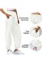 بنطال رياضي أبيض/أبيض للنساء - 4