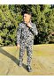 Men's Camouflage Gray Black Hooded 3 Thread Tracksuit Set - 3