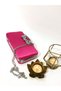 Fuchsia Color Satin Fabric Flower Motif Stone Hand and Strap Evening Dress Portfolio Clutch Evening Bag - 9