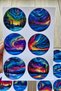 24 Pcs Stained Glass Northern Lights Sticker Set Bullet Journal Laptop Thermos Color Glass Round Sticker - 5