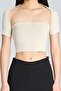 2560 Short Sleeve Beige Blouse with Bolero - 4