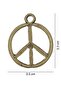 Peace Sign Symbol Peace Necklace - Antique Yellow Classic with Chain - 3