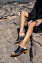 Croci̇c Women's Black Genuine Leather Slippers - 8