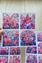20 Pcs Stained Glass Pink Sticker Set Bullet Journal Laptop Thermos Colored Glass Square Sticker - 6