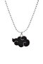 Naruto Anime Akatsuki Cloud Necklace - Black Enamel - with Silver Color Ball Chain - 2