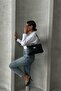 Genuine Leather Handbag and Crossbody Bag Oxnova Model Black Color - 2
