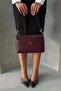 Genuine Leather Handbag and Crossbody Bag Oxnova Model Burgundy Color - 4
