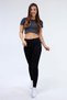 High Waist Recovery Black Corded Sports Leggings - 3