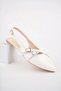 Women's Summer Belt Detailed Ballerina Shoes White - 4