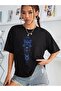 Unisex DRAWING BUTTERFLY Printed Oversize T-Shirt - 2