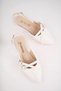 Women's Summer Belt Detailed Ballerina Shoes White - 5