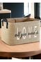 Love Printed Jute Closet Interior Kids Room Toy Organizer Folding Storage Basket Organizer30X22X18 - 4
