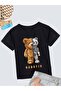 Unisex Comfortable Cotton Printed Black Children's T-shirt