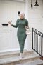 Women's Dress Hijab Clothing Turtleneck and Slim Fit Knitwear Pencil Dress - 5