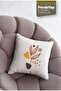 4-Piece Digital Printed Throw Pillow Cover with Surrealist Leaves Pattern on Cream Background 43 X 43 cm 048 - 4